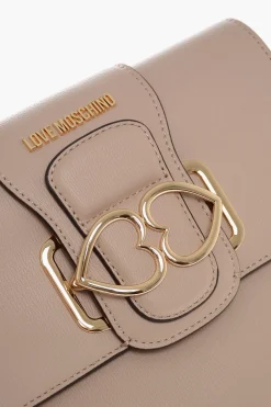 Outlet LOVE Borsa a Tracolla in Ecopelle con Doppio Cuore in Metallo Donna Borse A Spalla