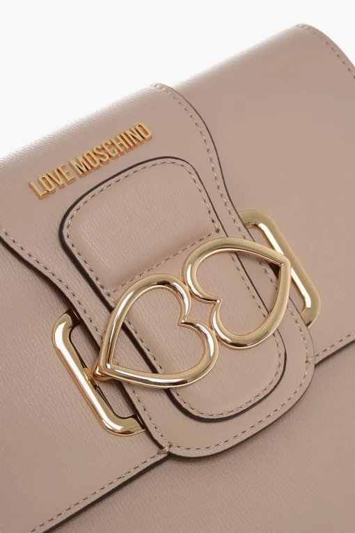 Outlet LOVE Borsa a Tracolla in Ecopelle con Doppio Cuore in Metallo Donna Borse A Spalla