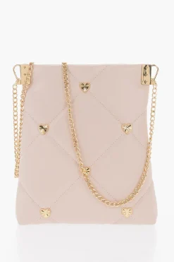 LOVE Borsa a Tracolla in Ecopelle Trapuntata con Borchie Gioiello a Forma di Cuore></noscript>Moschino Online