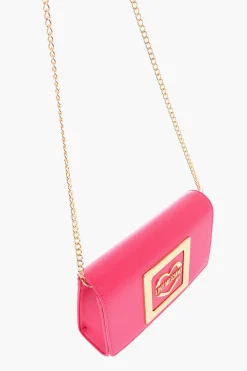 Sale LOVE Borsa a Tracolla in Ecopelle con Logo in Metallo Dorato Donna Borse A Spalla
