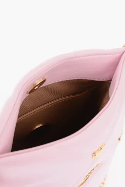 Discount LOVE Borsa a Tracolla in Ecopelle con Cuoricini Dorati All-Over Donna Borse A Spalla