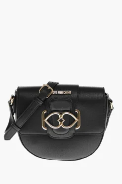 Discount LOVE Borsa a Tracolla in Ecopelle con Doppio Cuore in Metallo Donna Borse A Spalla