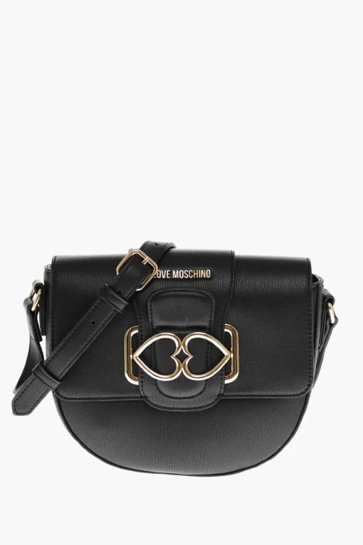 Discount LOVE Borsa a Tracolla in Ecopelle con Doppio Cuore in Metallo Donna Borse A Spalla