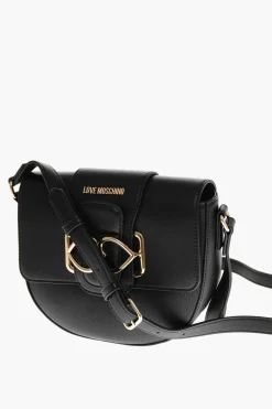 Discount LOVE Borsa a Tracolla in Ecopelle con Doppio Cuore in Metallo Donna Borse A Spalla