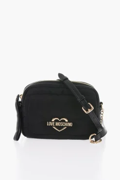 LOVE Borsa a Tracolla in Nylon con Logo Dorato>Moschino Fashion