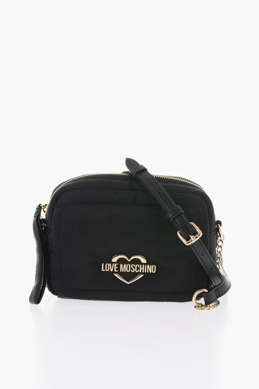 LOVE Borsa a Tracolla in Nylon con Logo Dorato>Moschino Fashion