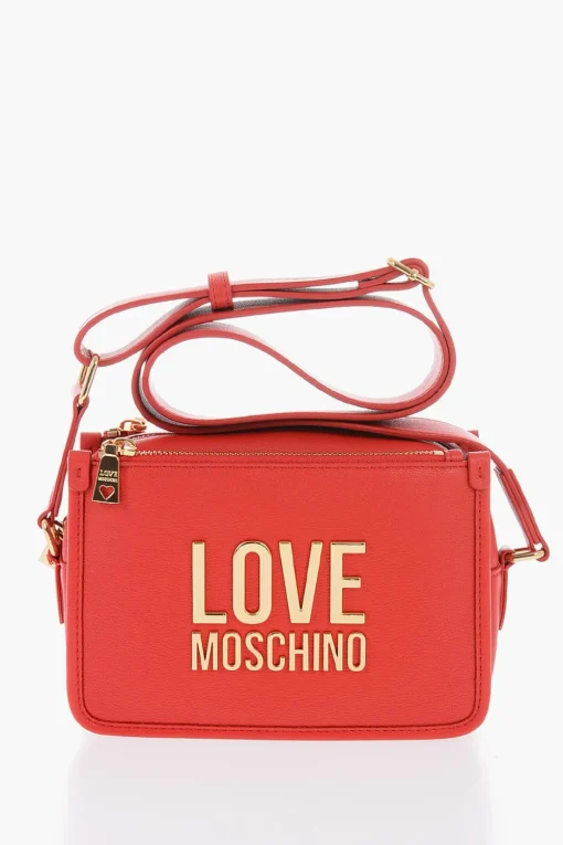 Hot LOVE Borsa Camera in Ecopelle Martellata con Placca Logo Dorata Donna Borse A Spalla