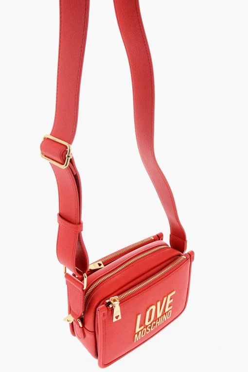 Hot LOVE Borsa Camera in Ecopelle Martellata con Placca Logo Dorata Donna Borse A Spalla