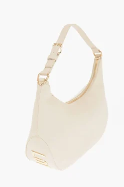 Hot LOVE Borsa Hobo ECO-FRIENDLY GIANT in Ecopelle Martellata con Maxi Logo Dorato Donna Borse A Spalla
