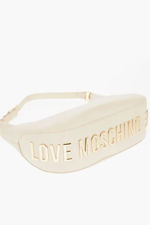 Hot LOVE Borsa Hobo ECO-FRIENDLY GIANT in Ecopelle Martellata con Maxi Logo Dorato Donna Borse A Spalla