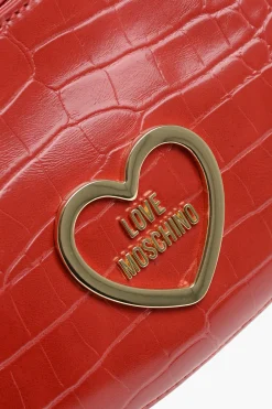 Sale LOVE Borsa Hobo in Ecopelle Effetto Coccodrillo con Cuore Dorato Donna Borse A Spalla