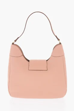 LOVE Borsa Hobo in Ecopelle Martellata con Maxi Morsetto a Forma di Cuore></noscript>Moschino New