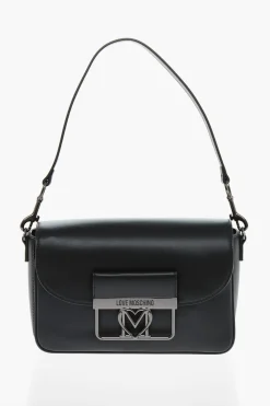 LOVE Borsa in Eco Pelle con Chiusura Effetto Argento>Moschino Fashion