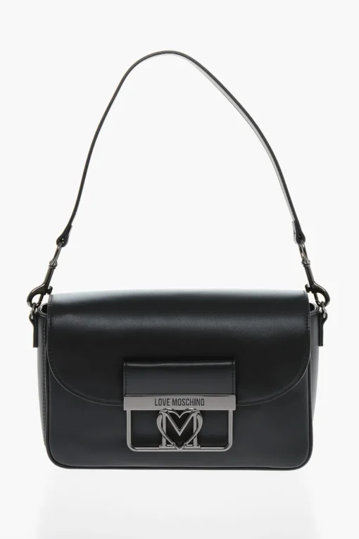 LOVE Borsa in Eco Pelle con Chiusura Effetto Argento>Moschino Fashion