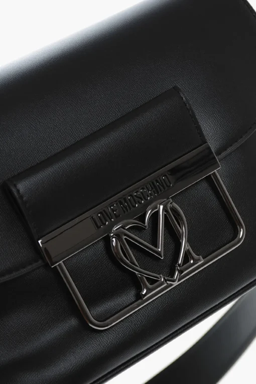 LOVE Borsa in Eco Pelle con Chiusura Effetto Argento>Moschino Fashion