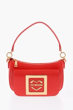 LOVE Borsa in Ecopelle con Tracolla Removibile e Placca Logo in Metallo>Moschino Sale