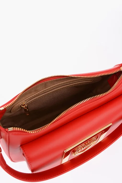 LOVE Borsa in Ecopelle con Tracolla Removibile e Placca Logo in Metallo>Moschino Sale