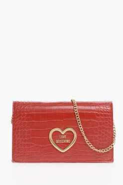 Online LOVE Borsa in Ecopelle Effetto Coccodrillo con Tracolla a Catena Donna Borse A Spalla