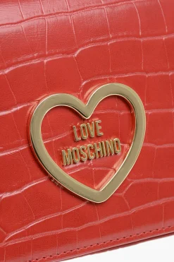 Online LOVE Borsa in Ecopelle Effetto Coccodrillo con Tracolla a Catena Donna Borse A Spalla