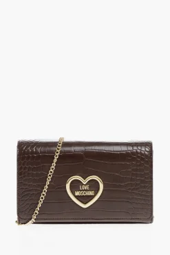 Hot LOVE Borsa in Ecopelle Effetto Coccodrillo con Catena Dorata Donna Borse A Spalla