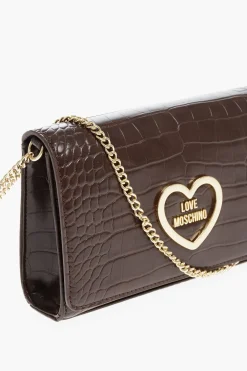 Hot LOVE Borsa in Ecopelle Effetto Coccodrillo con Catena Dorata Donna Borse A Spalla