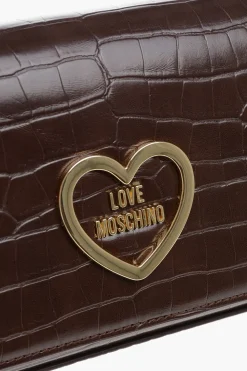 Hot LOVE Borsa in Ecopelle Effetto Coccodrillo con Catena Dorata Donna Borse A Spalla