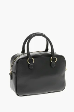 LOVE Borsa in Ecopelle Pelle Saffiano con Logo in Metallo in Tonalità Oro>Moschino Hot