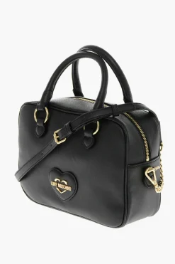LOVE Borsa in Ecopelle Pelle Saffiano con Logo in Metallo in Tonalità Oro></noscript>Moschino Hot