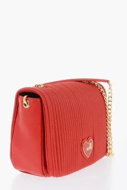LOVE Borsa in Ecopelle Plissettata con Tracolla a Catena>Moschino Clearance