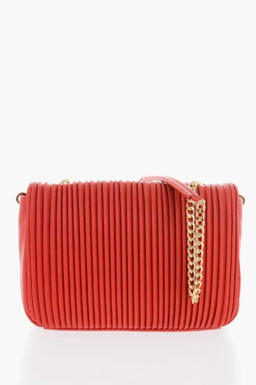 LOVE Borsa in Ecopelle Plissettata con Tracolla a Catena>Moschino Clearance