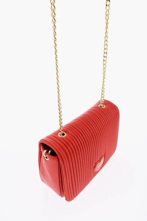 LOVE Borsa in Ecopelle Plissettata con Tracolla a Catena>Moschino Clearance