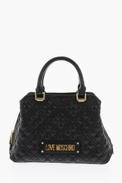 LOVE borsa in ecopelle trapuntata con dettagli dorati>Moschino Fashion