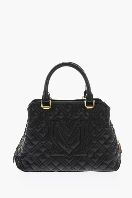 LOVE borsa in ecopelle trapuntata con dettagli dorati>Moschino Fashion