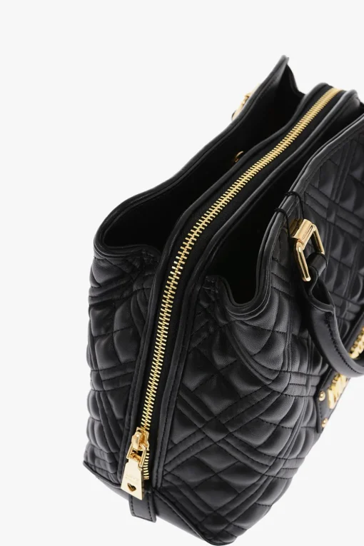 LOVE borsa in ecopelle trapuntata con dettagli dorati>Moschino Fashion