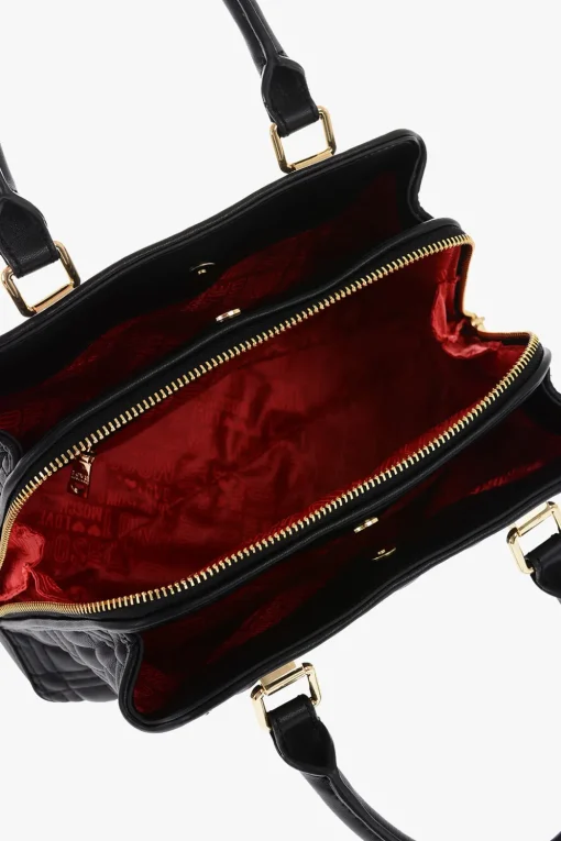 LOVE borsa in ecopelle trapuntata con dettagli dorati>Moschino Fashion