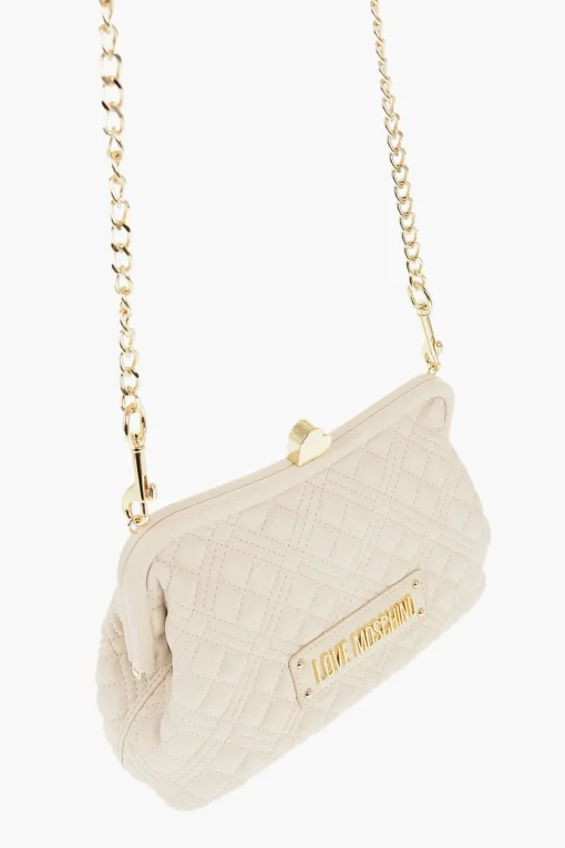 Sale LOVE Borsa in Ecopelle Trapuntata con Catena Dorata e Dettaglio Cuore Donna Borse A Spalla