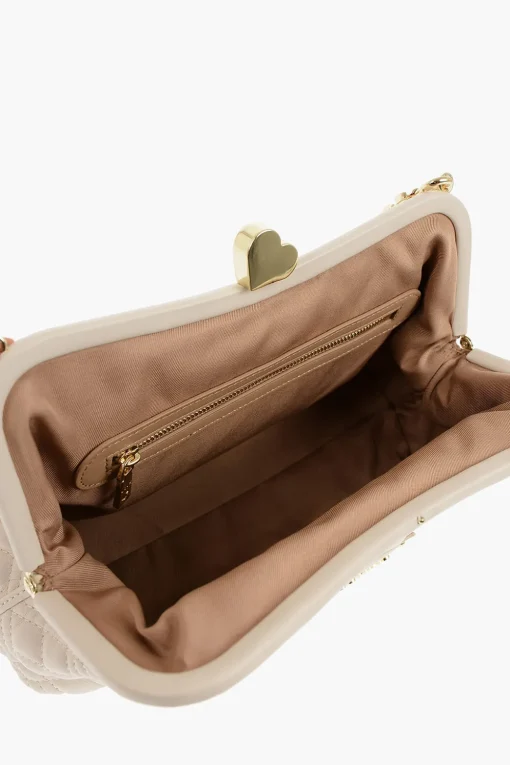 Sale LOVE Borsa in Ecopelle Trapuntata con Catena Dorata e Dettaglio Cuore Donna Borse A Spalla