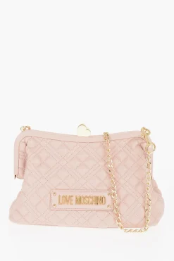 LOVE Borsa in Ecopelle Trapuntata con Catena Dorata e Dettaglio Cuore>Moschino Outlet