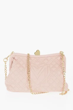 LOVE Borsa in Ecopelle Trapuntata con Catena Dorata e Dettaglio Cuore>Moschino Outlet