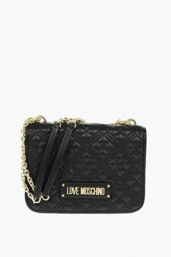 Fashion LOVE Borsa in Ecopelle Trapuntata con Catena Dorata Donna Borse A Spalla