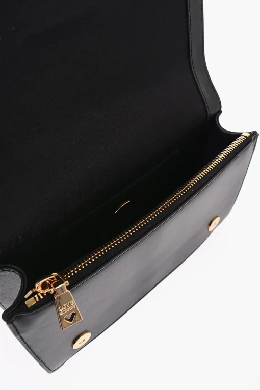 LOVE Borsa in Pelle con Decorazione Doppio Cuore Dorato>Moschino Outlet