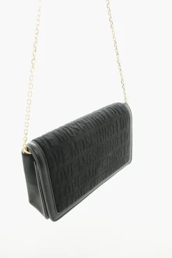 LOVE Borsa in Spugna con Tracolla a Catena e Logo all Over></noscript>Moschino New