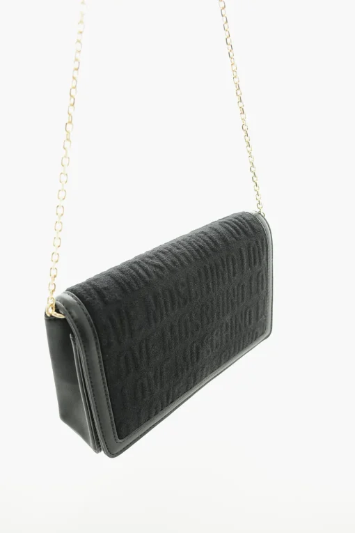 LOVE Borsa in Spugna con Tracolla a Catena e Logo all Over>Moschino New