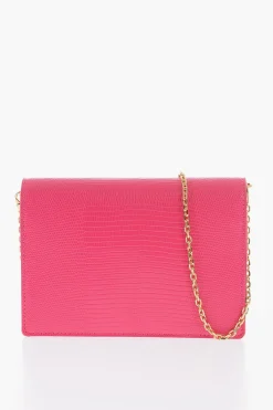 LOVE Borsa LIZARD in Ecopelle Effetto Coccodrillo con Catena Dorata>Moschino Discount