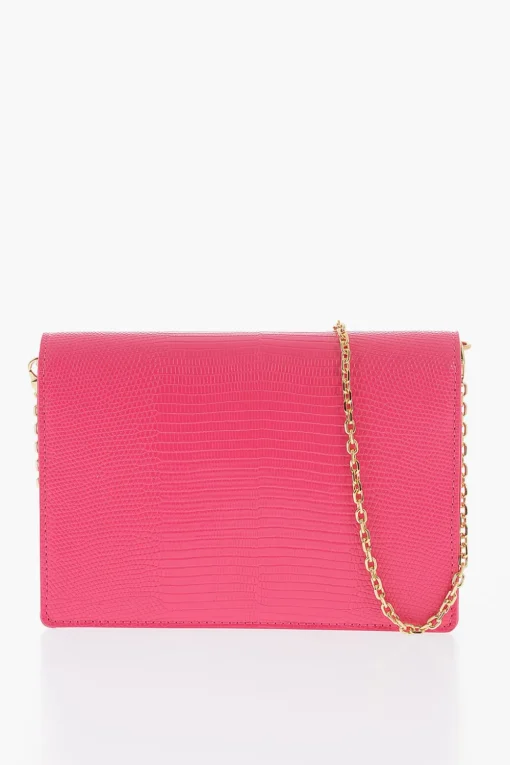 LOVE Borsa LIZARD in Ecopelle Effetto Coccodrillo con Catena Dorata>Moschino Discount