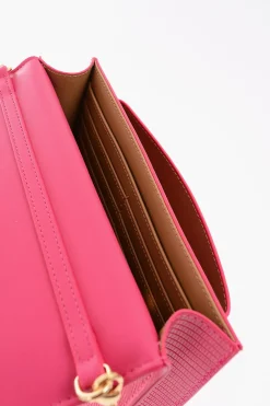 LOVE Borsa LIZARD in Ecopelle Effetto Coccodrillo con Catena Dorata></noscript>Moschino Discount