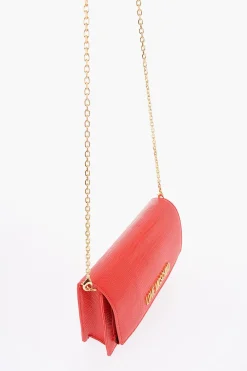 LOVE Borsa LIZARD in Ecopelle Effetto Coccodrillo con Catena Dorata></noscript>Moschino Clearance