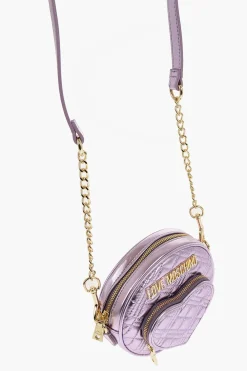 LOVE Borsa Rotonda Trapuntata in Ecopelle Metallizzata con Tasca a Forma di Cuore></noscript>Moschino Online