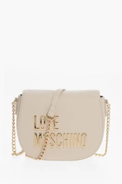 LOVE Borsa Saddle in Ecopelle con Catena e Maxi Logo Dorati>Moschino Outlet