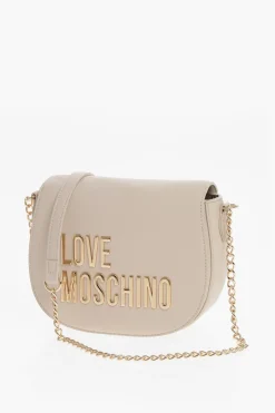 LOVE Borsa Saddle in Ecopelle con Catena e Maxi Logo Dorati></noscript>Moschino Outlet